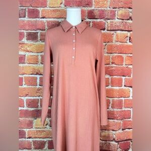Aerie Coral Long Sleeve T-Shirt Dress Size XL NEW‎